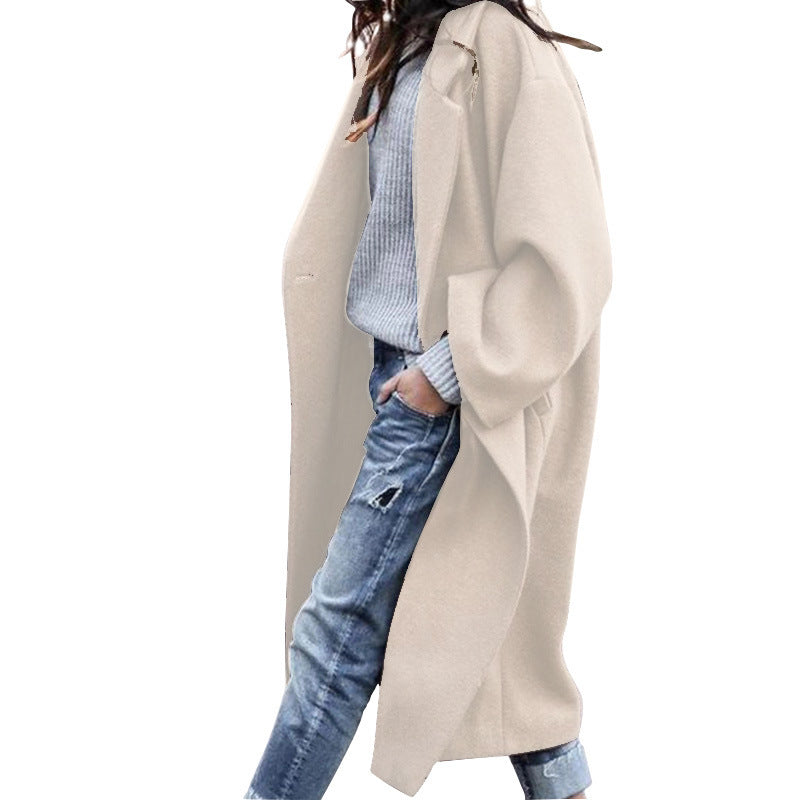 Lapel Woolen Coat