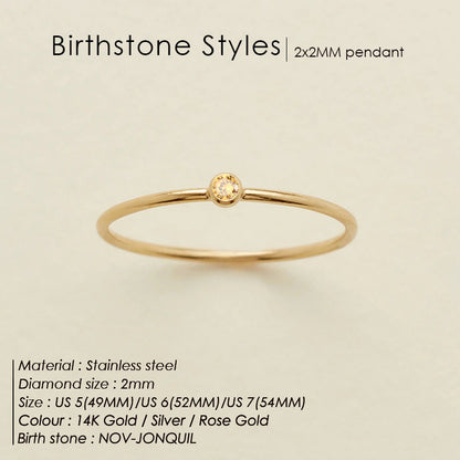 Stainless Steel Ring Golden December