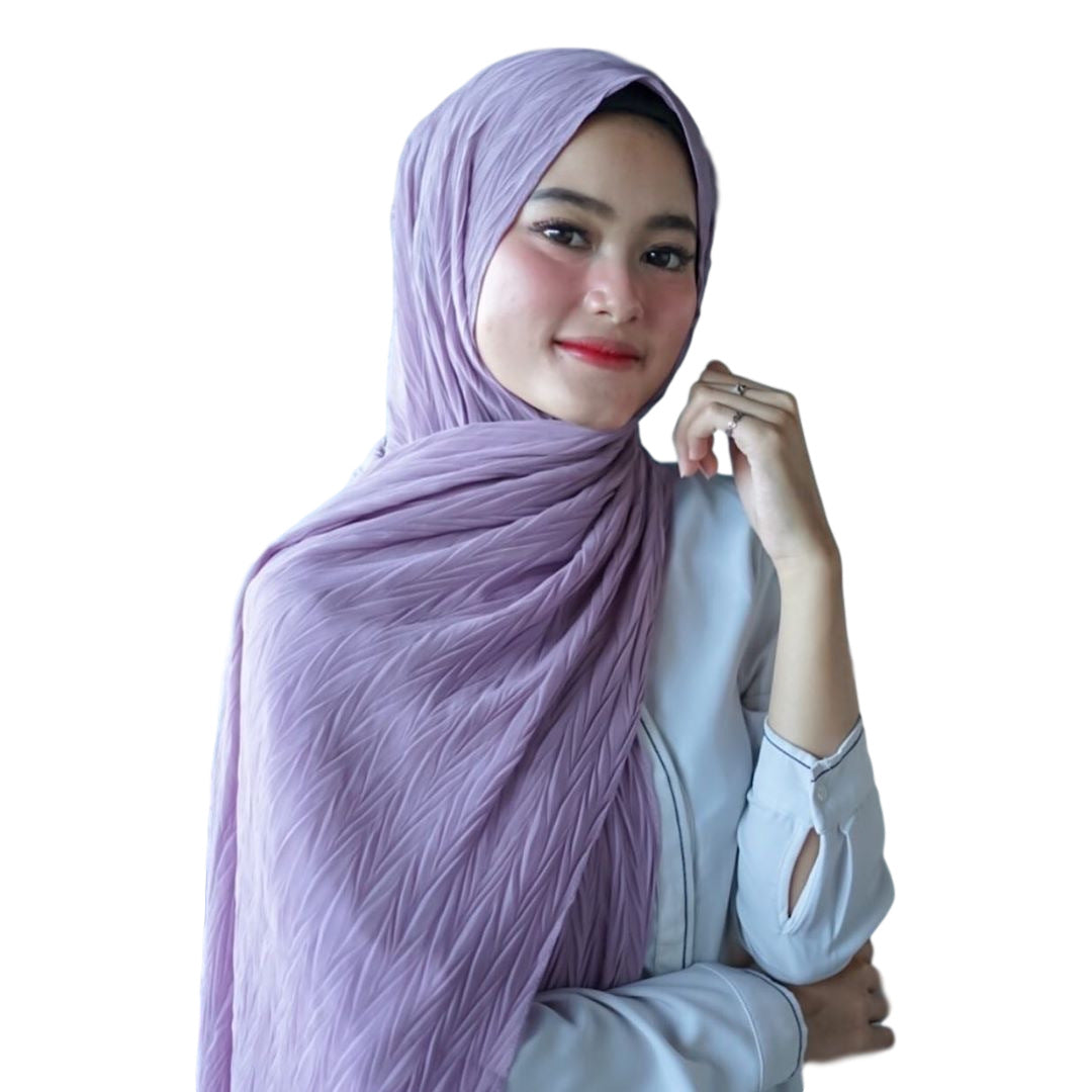 New Pearl Chiffon Pleated Hijab Scarf Cape