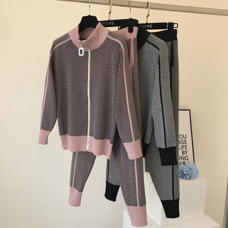 Winter Keep Warm Women Sweater Knitted Suits