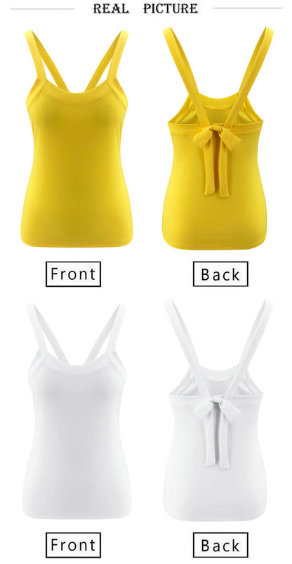 Sexy Halter Strap Slim Bow Small Vest Top