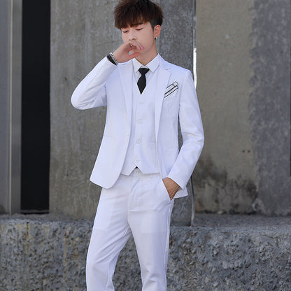 Men's Three-Piece Korean Style Groomsmen Suits