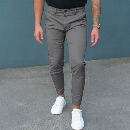 European And American Tight Pocket Zipper Slim Fit Trousers