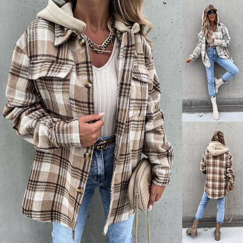 Plaid Hooded Jacket