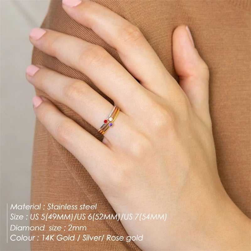 Stainless Steel Ring Golden December