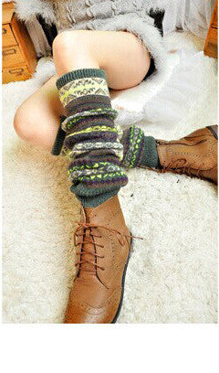 Warm thick cotton socks color knee pads boots socks