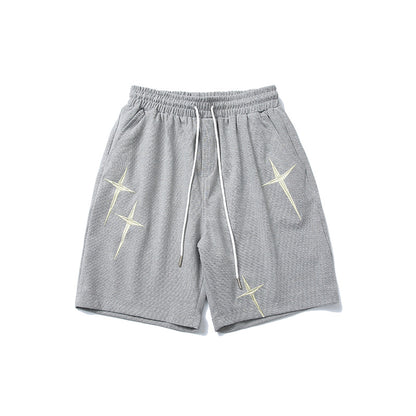 Trendy Embroidered Track Sweatpants Shorts For Men