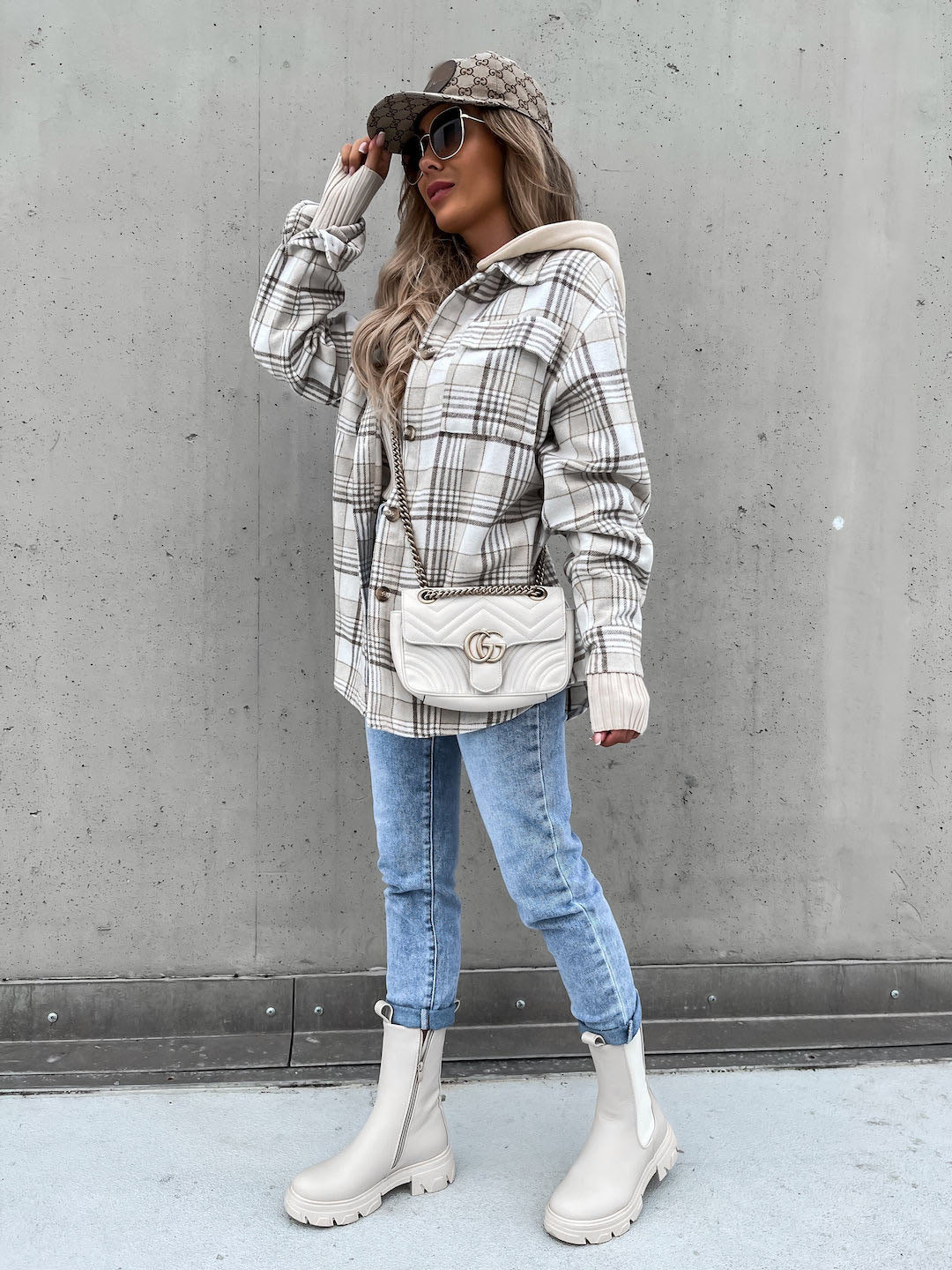 Plaid Hooded Jacket