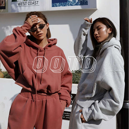 New Style Autumn And Winter Women's New Casual Hoodie Coat Sports Suit