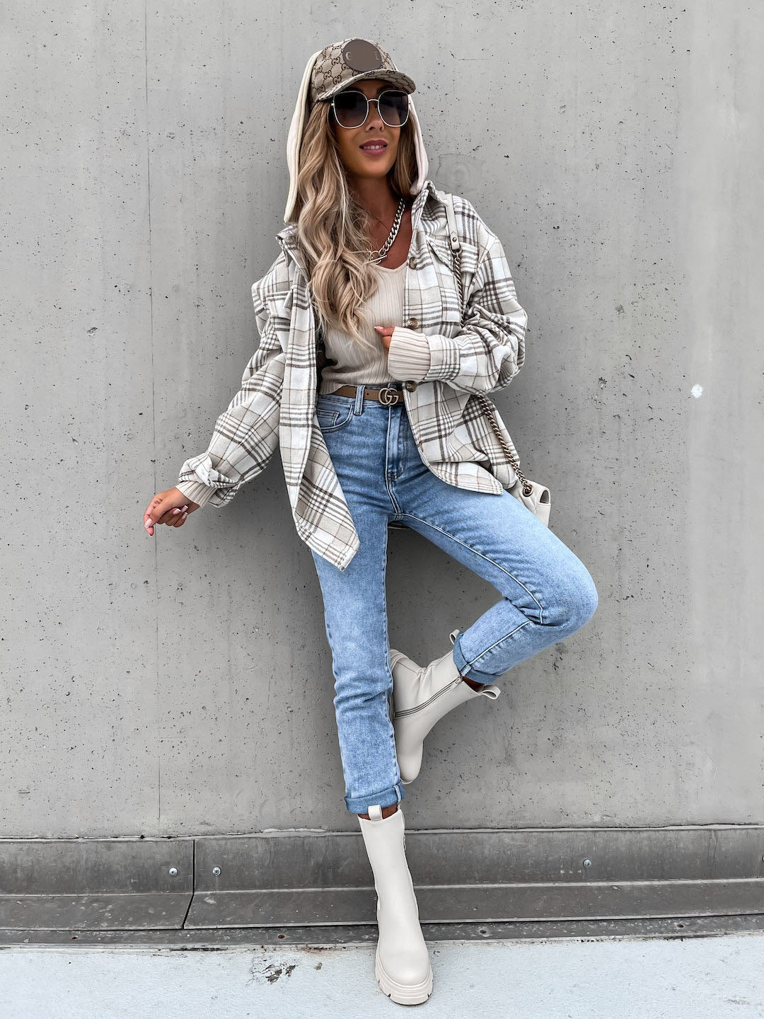 Plaid Hooded Jacket