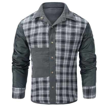 Lapel Plaid Flannel Casual Retro Western Style Jacket