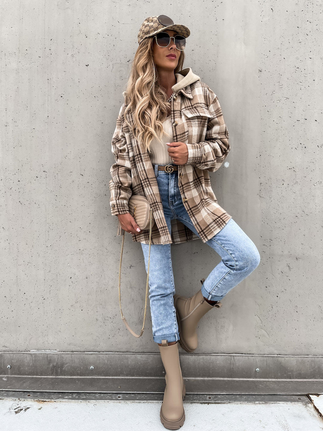 Plaid Hooded Jacket