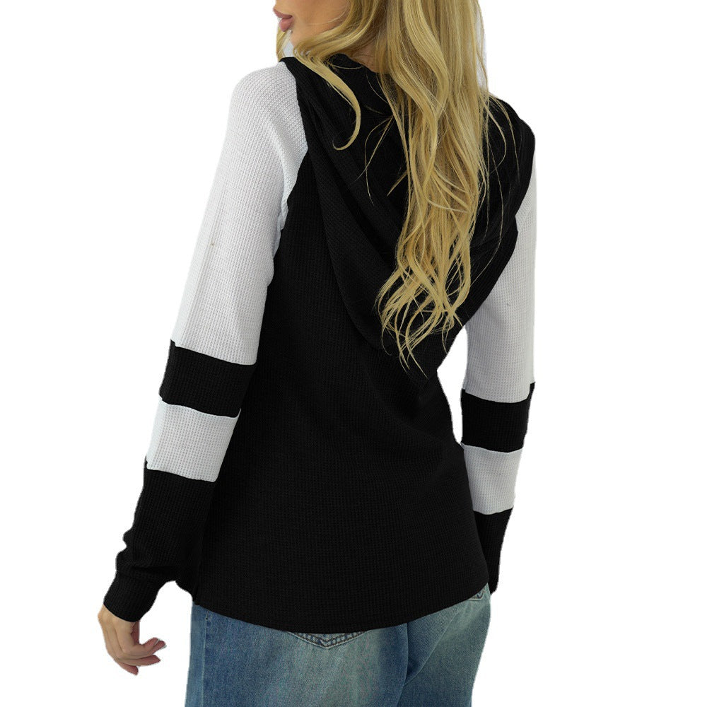 Long Sleeve Hooded Zipper Multicolor Hoodie Loose Women