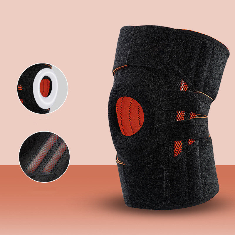 Sports Knee Pads With Adjustable Silicone Spring Loaded Support