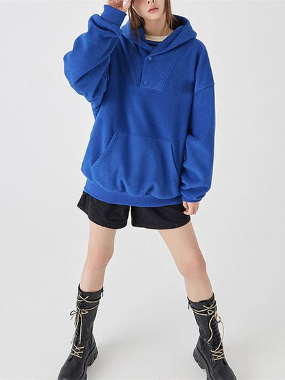 Polar Fleece Trendy Loose All-match Pullover Tops