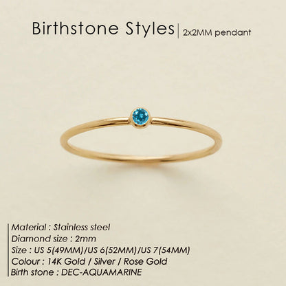 Stainless Steel Ring Golden December