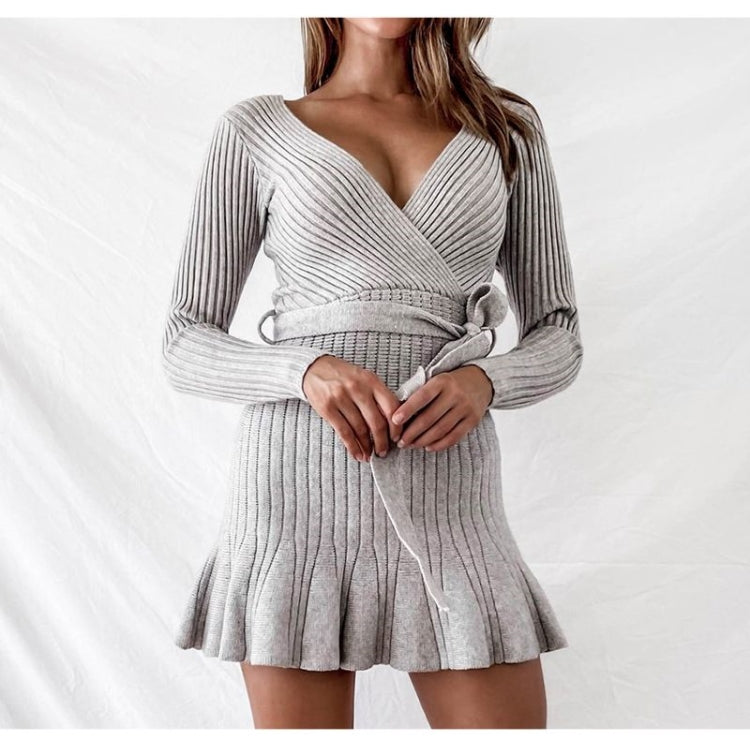 Sexy V Neck Knitted Dress