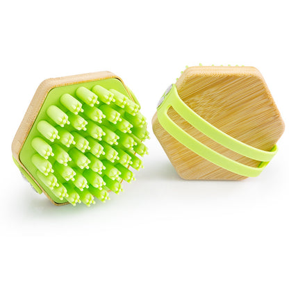 Silicone Bamboo Shampoo Brush