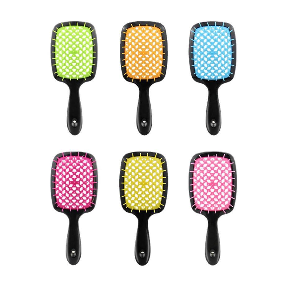 Square Hollow Comb Color Stitching Massage