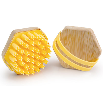 Silicone Bamboo Shampoo Brush