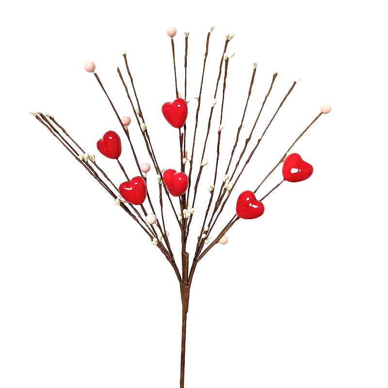 Small Twig Cutting Beads Heart-shaped Furnishings Living Room Decoration