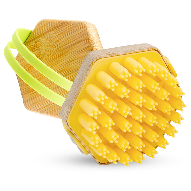 Silicone Bamboo Shampoo Brush