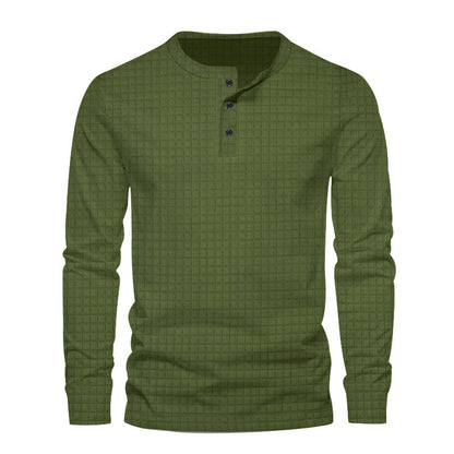 Solid Color Buckle Slim Pullover Sweater For Men