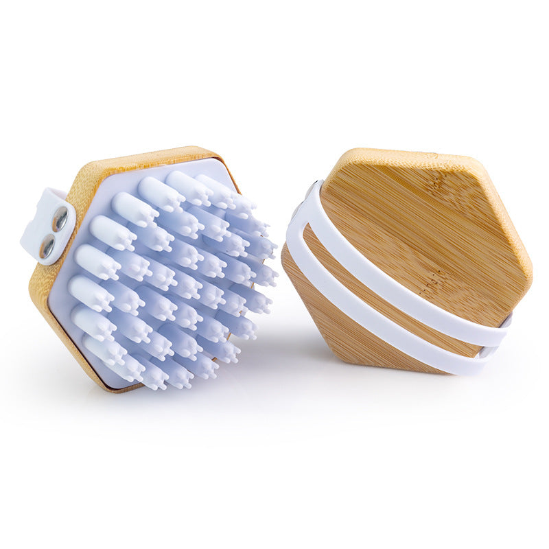 Silicone Bamboo Shampoo Brush