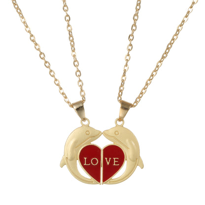 LOVE LOVE LOVE Couple Necklace Magnet Attract Men And Women