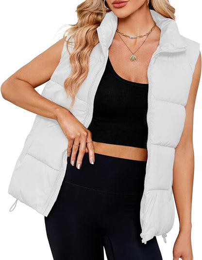 Women's Fashion Sleeveless Stand-up Collar Thermal Down Cotton-padded Vest