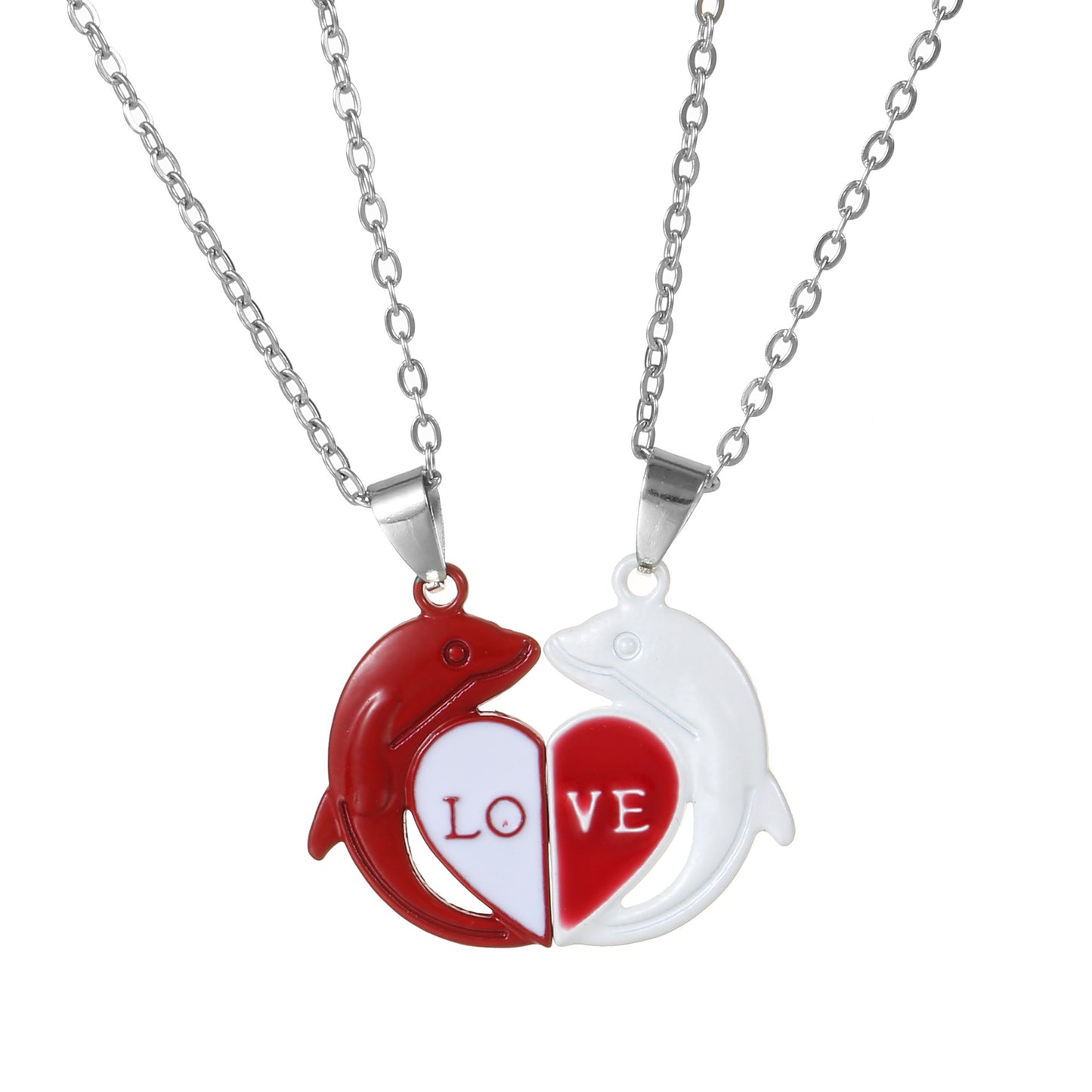 LOVE LOVE LOVE Couple Necklace Magnet Attract Men And Women