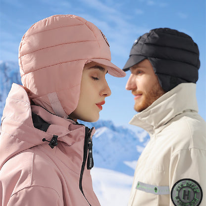 Down Plush Hat For Women Cycling Windproof Waterproof Ear Protection Warm Fashion Hats Winter Thicken Caps