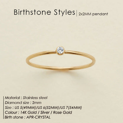 Stainless Steel Ring Golden December