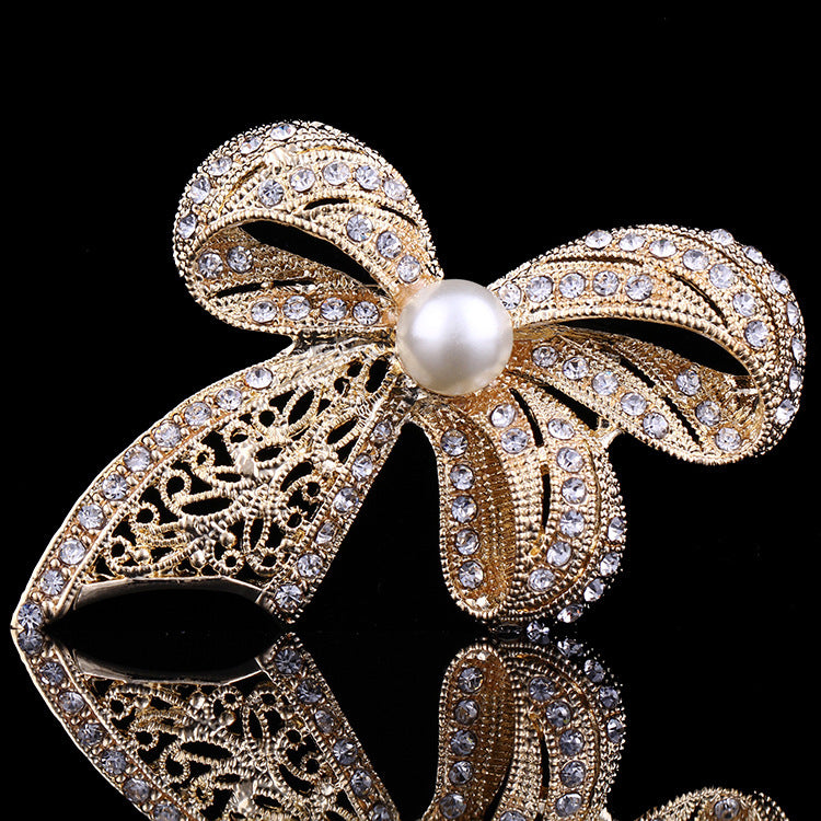 Luxury Diamond Bow Brooch