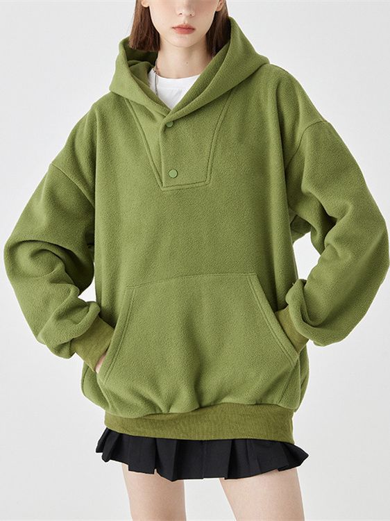 Polar Fleece Trendy Loose All-match Pullover Tops