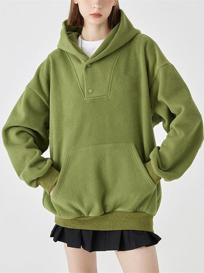 Polar Fleece Trendy Loose All-match Pullover Tops