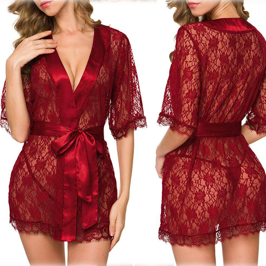 Lace Robe Lingerie Set