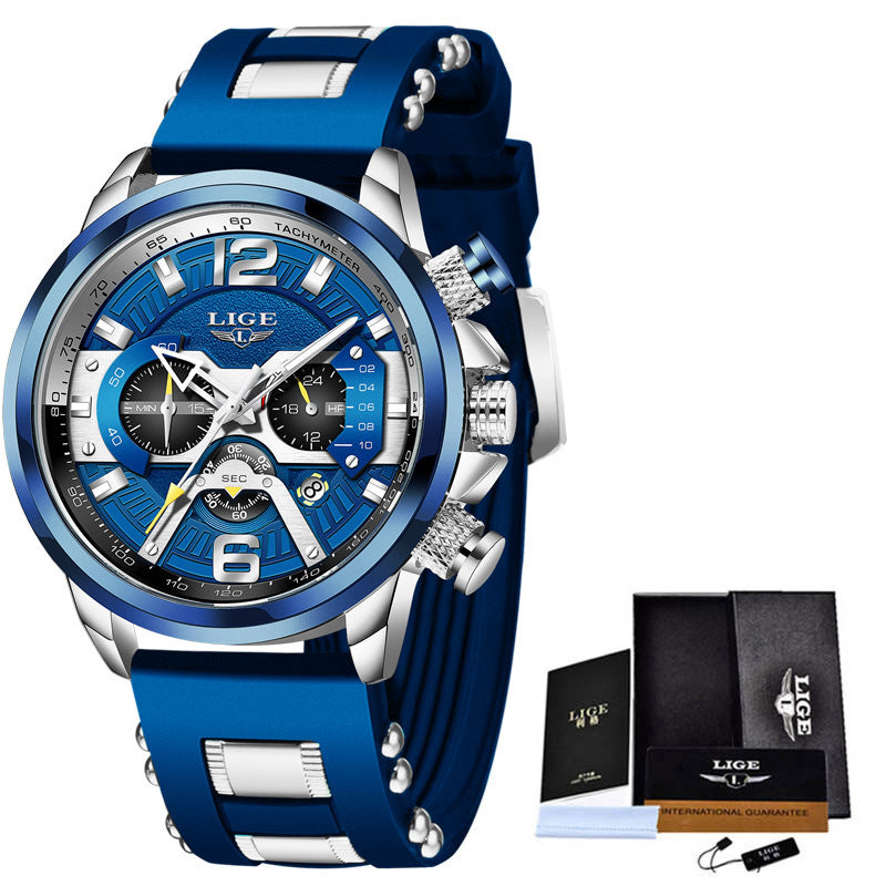 Lige Men's Quartz Watch Multifunction Sports Wrist