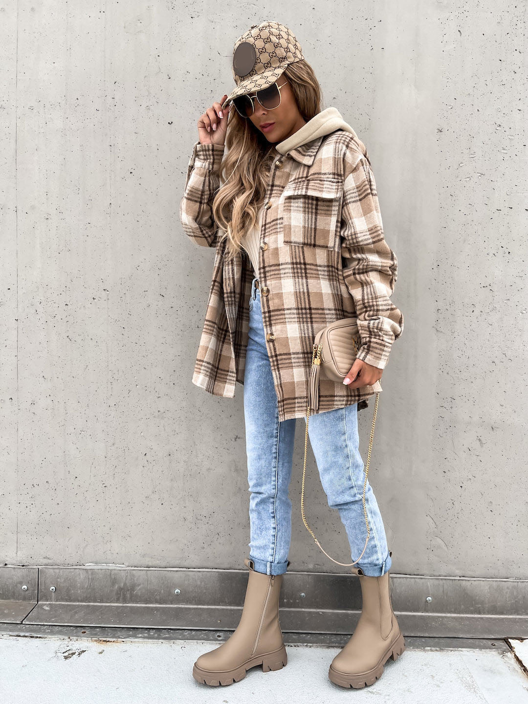 Plaid Hooded Jacket