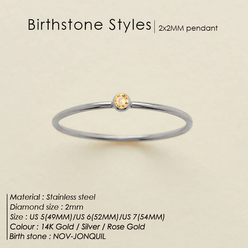 Stainless Steel Ring Golden December