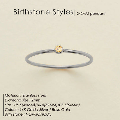 Stainless Steel Ring Golden December