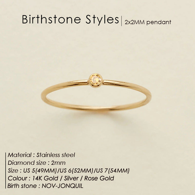 Stainless Steel Ring Golden December