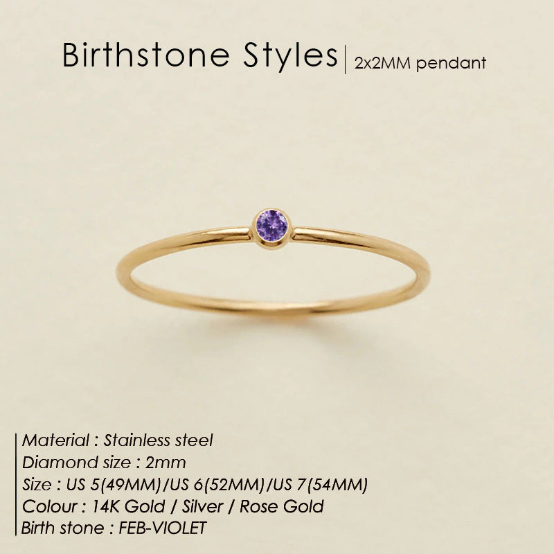 Stainless Steel Ring Golden December