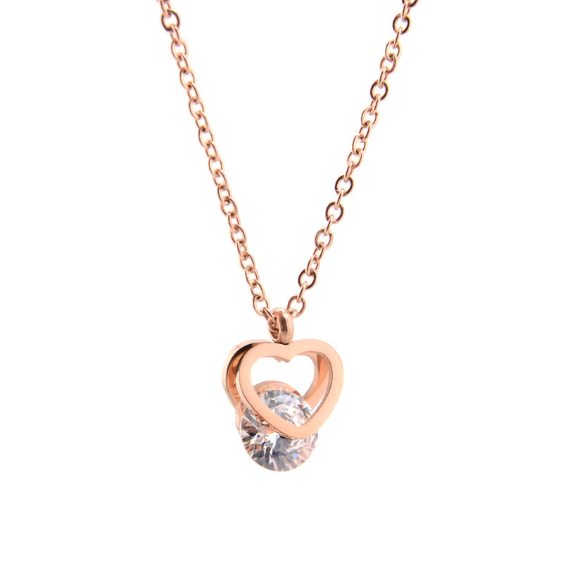 Women's Diamond-embedded Love Necklace