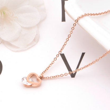 Women's Diamond-embedded Love Necklace
