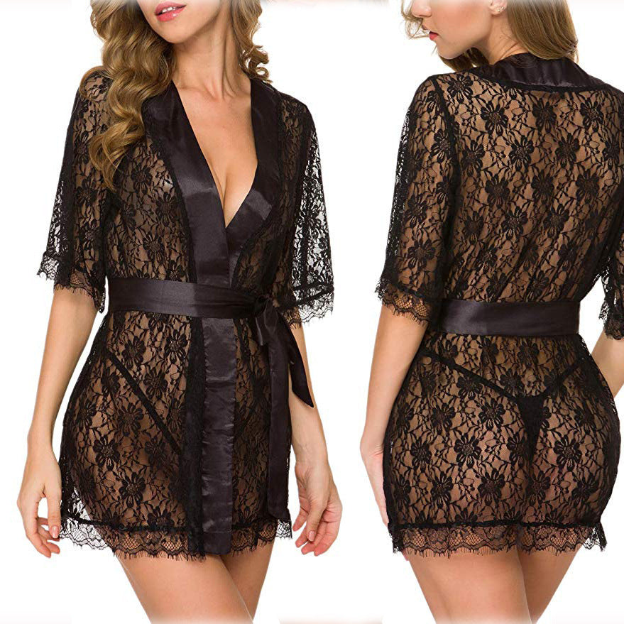 Lace Robe Lingerie Set