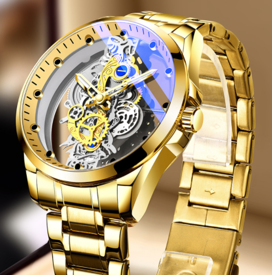 Gold Skeleton Watch